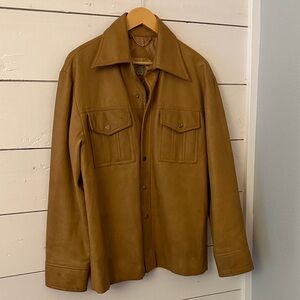 Vintage Pacific Trail Sportswear faux leather button down shirt jacket